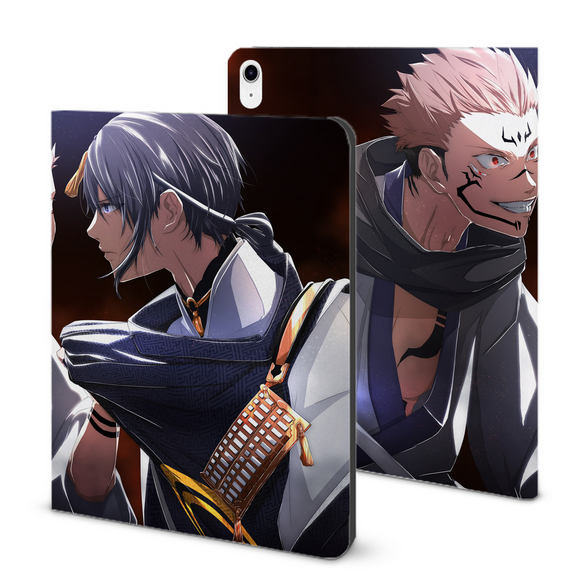 （画像用） 呪術廻戦 Jujutsu Kaisen IPad ケース ブック型 PUレザー TPU 耐衝撃 軽量 薄型 ペン収納なし 全面保護 IPad 各モデル対応